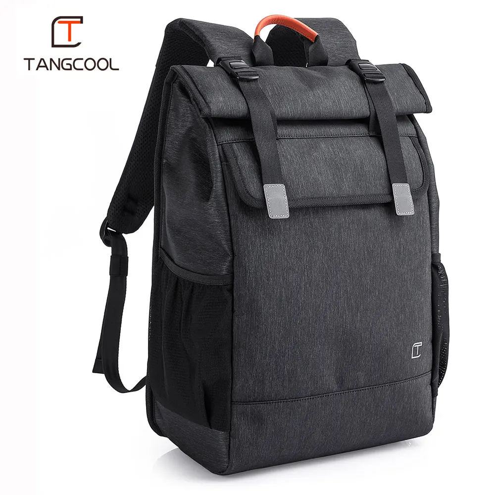 Tangcool бренд Мужская мода 15," рюкзак для ноутбука женский водонепроницаемый туристический багажный бизнес рюкзак usb зарядный порт S порт сумка - Цвет: Черный