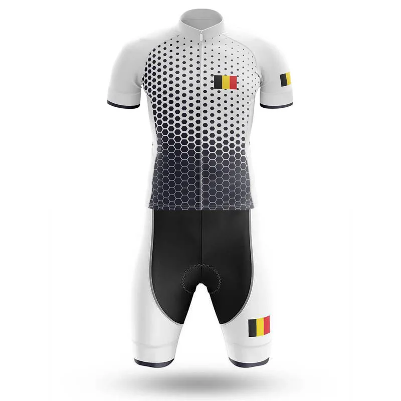 2023 One Piece Belgio Team Cycling Skinsuit Quick Dry Body Suit Traspirante Manica Corta Tuta Da Bici 20D Abbigliamento Da Bicicletta Da Uomo