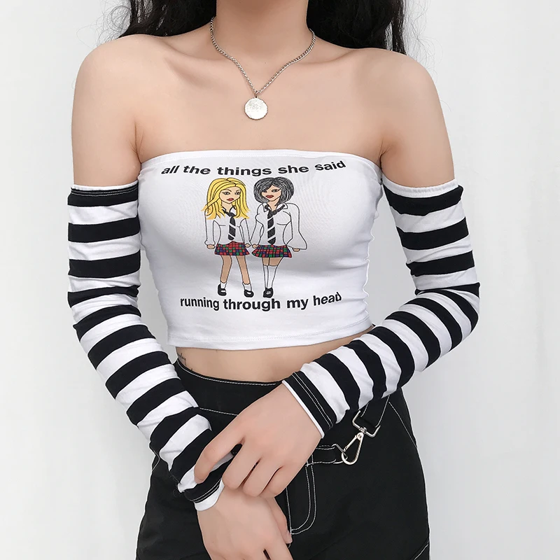 Укороченная полосатая футболка Weekeep с вырезом лодочкой, Женская Повседневная футболка с длинным рукавом и принтом, женский укороченный топ