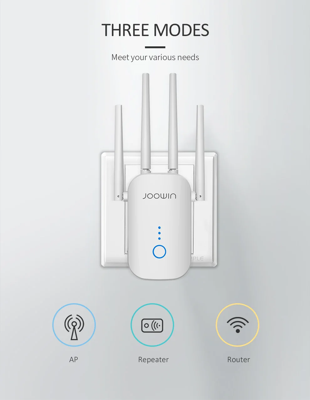 Wifi sem Fio Antena de Longo Mbps Banda Dupla Ghz Repetidor Poderoso Wifi Roteador Wi-fi Extensor 4 * 3dbi Alcance Wlan Amplificador 1200 5 - Imagem 5
