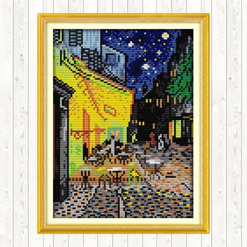 

Van Gogh Coffee Shop Embroidery Handmade Needlework Package Cross Stitch Kit 11CT 14CT Cross Stitch Set Home Decor DMC Floss Kit