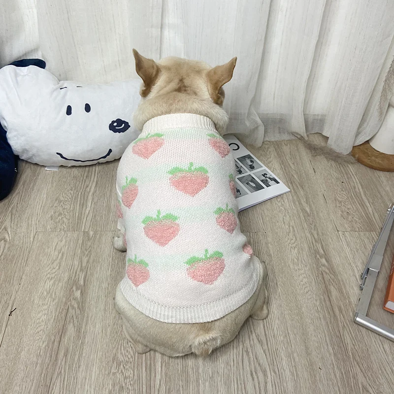 Winter Pet Sweater Cute Dog Cat Peach Clothes Method Corgi Schnauzer Teddy  Keep Warm Trend Designer Dog Clothes Plush Peach - AliExpress