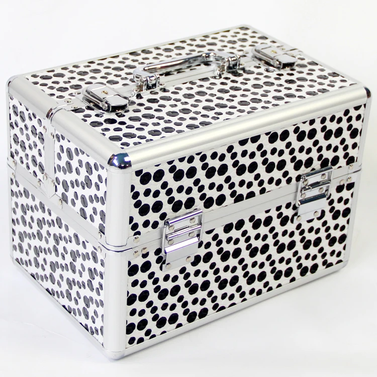 

Hot Sale Professional Aluminium PU Make Up Organizer Box Makeup Case Beauty Case Cosmetic Bag Multi Jewelry Box for Gift