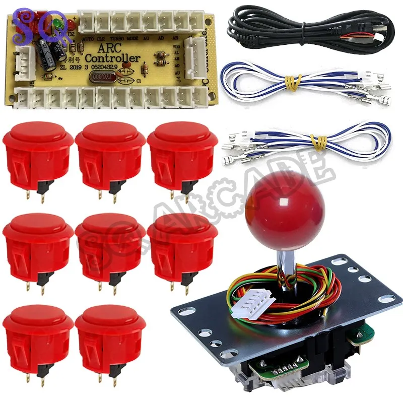 Zero Delay USB Encoder  Raspberry Pi 4 Arcade Cabinet DIY Kit Original SANWA OBSF-30 Push Button JLF-8YT Joystick 1 Player COIN original mindray pm7000 8000 t5 mec1000 mon itor encoder knob cap menu button cap