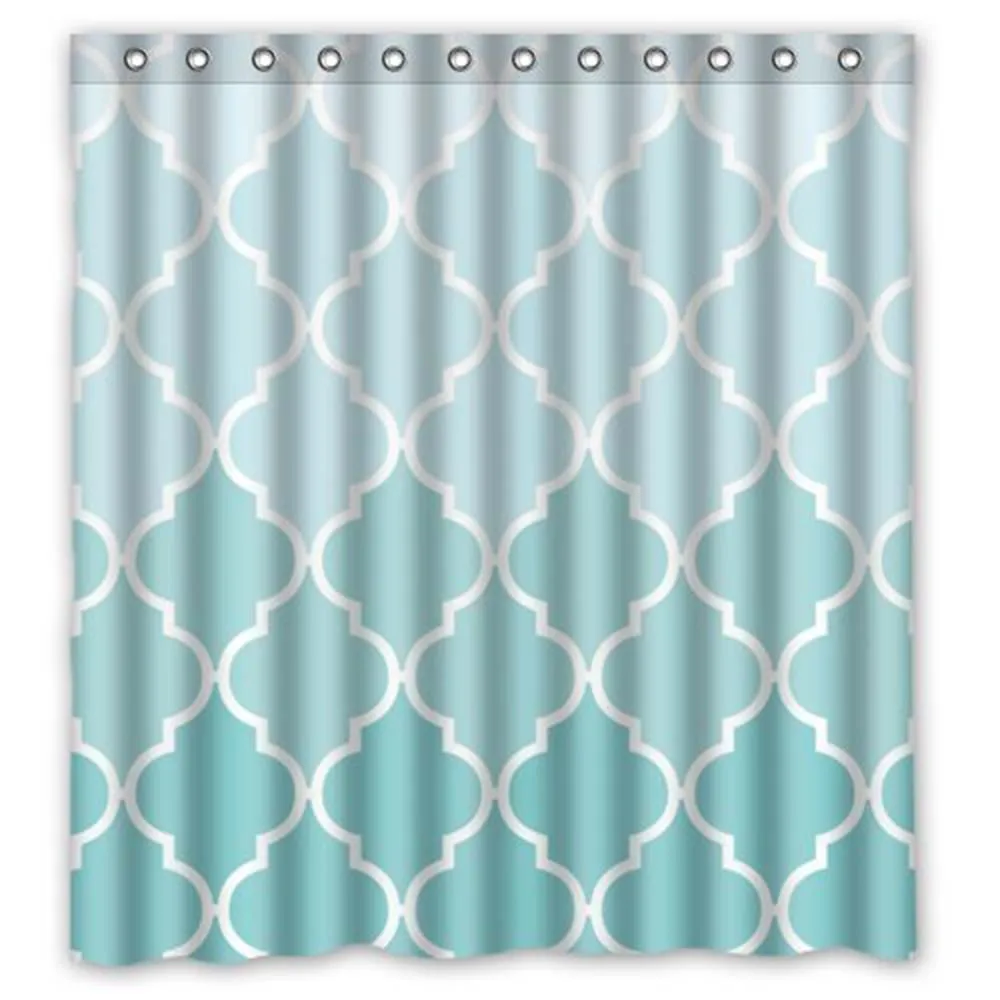 Aplysia Quatrefoil Ombre сине-белая сетчатая занавеска для душа водонепроницаемая ванной