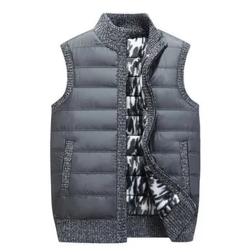 

2019 New Mens Casual Warm Sleeveless Stand Collar Sleeveless Waistcoat Cardigan Vest Fleece Sweatercoat Plus Size