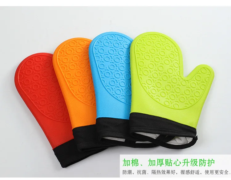 

1Pc Silicone Cotton Glove Heatproof Mitten Kitchen Cooking Microwave Oven Mitt Insulated Non-slip Glove Thickening