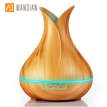 

2020 Vase 400ml Cool Mist Wooden Grain Essential Oil Aroma Diffuser Humidifier For Spa Room Hotel