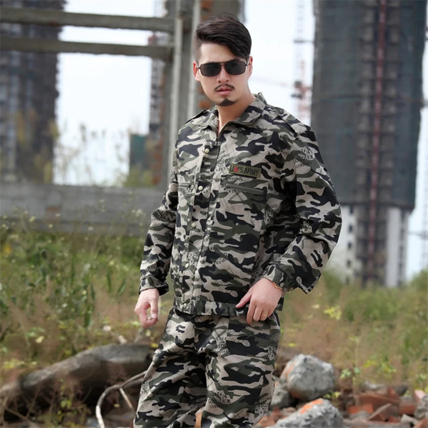 

2PCs Men US Army Suit Military Uniform Tactical Camouflage Special Force Soldier Male Combat Jacket Trousers Clothing Set