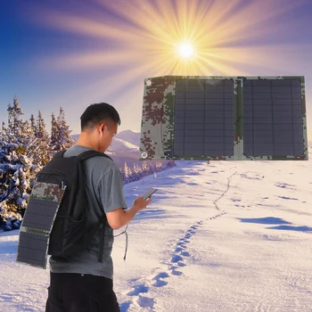 

Solar Panel 120W 12V Monocrystalline Foldable Solar Panel with Dual USB Outputs USB Port Compatible with Cell Phones