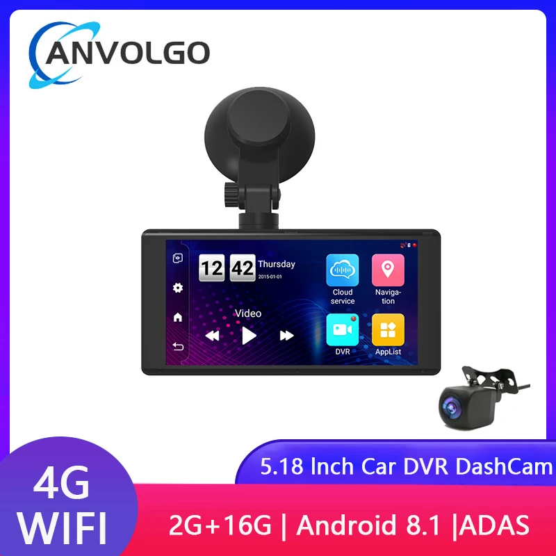 Видеорегистратор автомобильный 5 18 дюйма Android 8 1 ADAS HD 1080P 4G Wi-Fi GPS Bluetooth | Автомобили