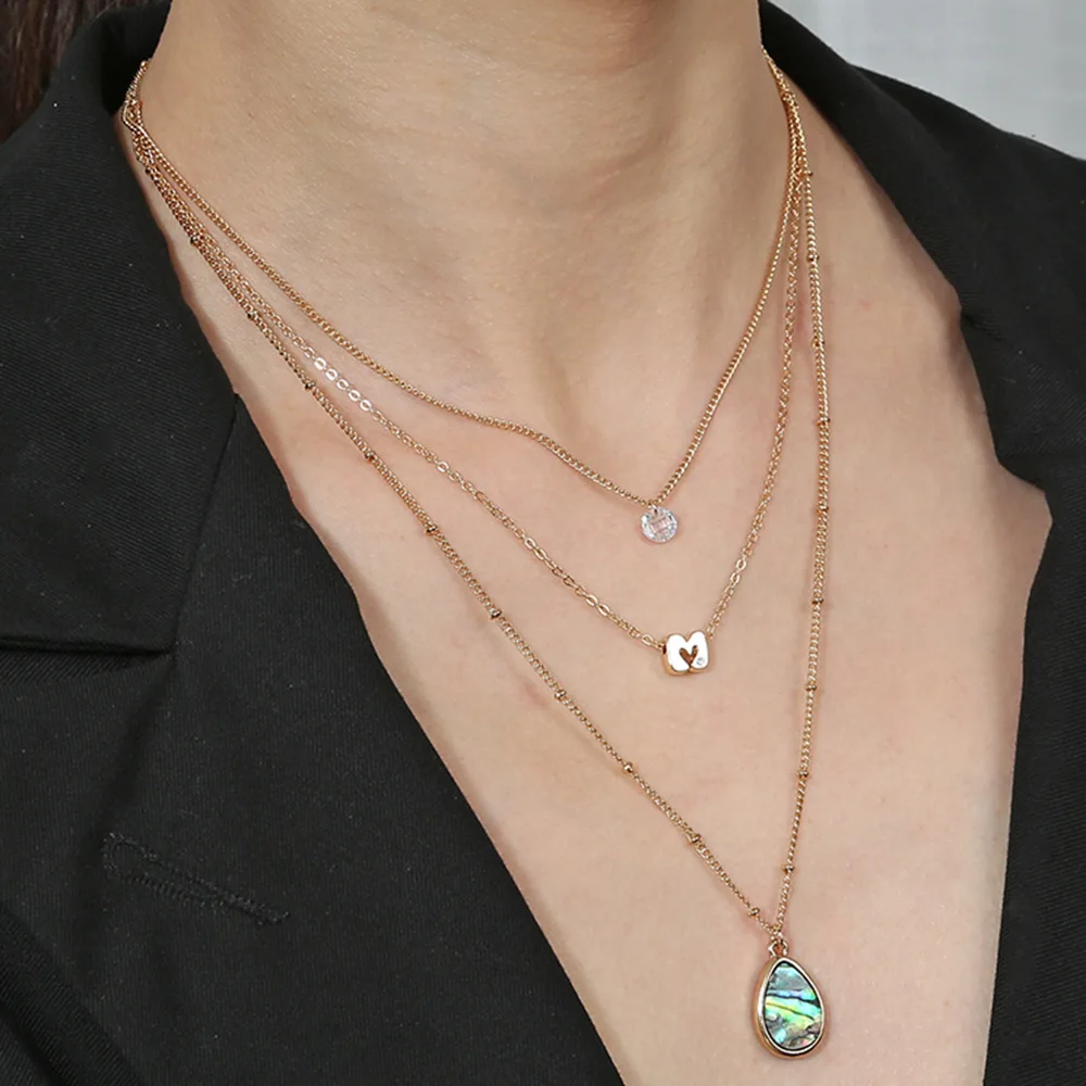 WholesaleFactory Fashion Classic Colorful Water Drop Pendant Multi-Layer Letter Choker Chain Jewelry Necklace Accessories | Украшения и