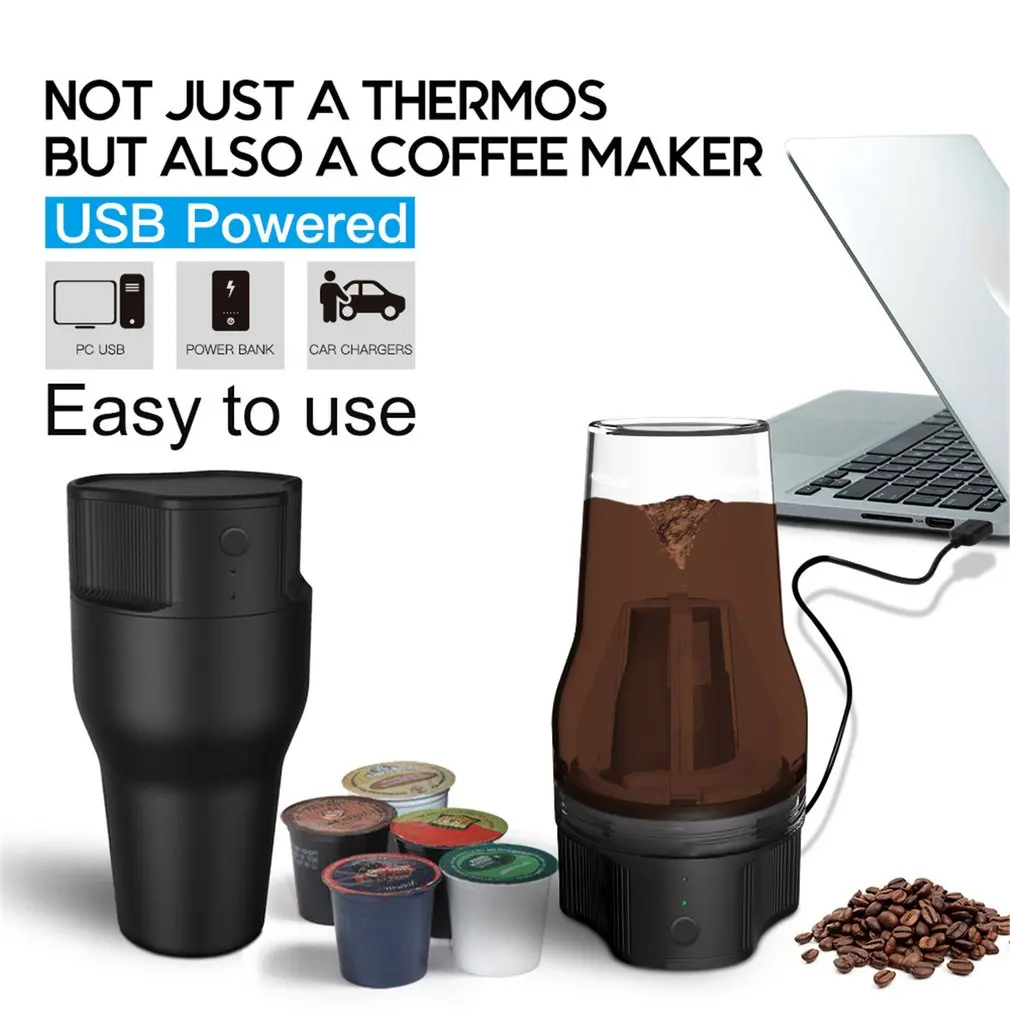 

USB Circulating Extraction Coffee Maker USB Electric Automatic Coffee Powder Making Machine Capsule Coffee Pot