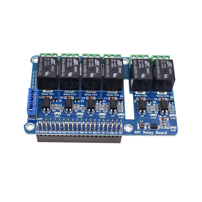 New 6-Channel Raspberry Pi Relay Shield Module Extension Board For Raspberry Pi A+/B+/2 B/3B