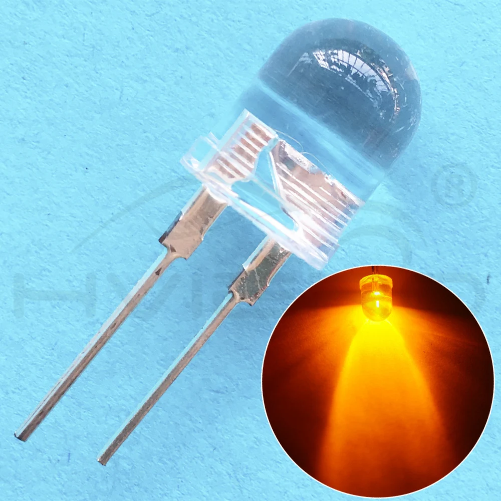 Hviero 10mm White Red Green Blue Yellow Diode Led Round 0.5W power light 3.2~3.6V LED lamp bead light-emitting diodes 30KMCD bulb