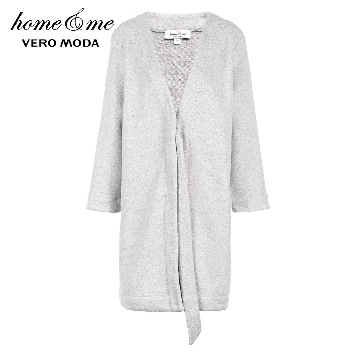 Vero Moda женский вязаный кардиган средней длины с поясом | 3184R3507 - Цвет: Lt. grey mel.