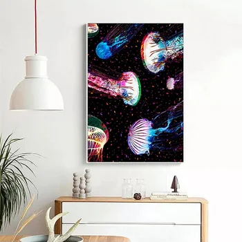 

Jellyfish Colorful Poster Canvas Painting Prints Wall Art Home Decor No Frame