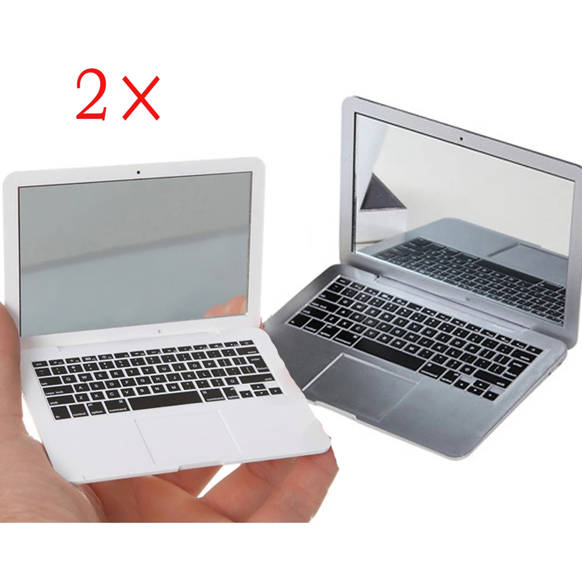 2pcs/lot Mini Makeup Mirror High Quality Portable Creative Mirrors For Apple Notebook Macbook Air Computer | Красота и здоровье