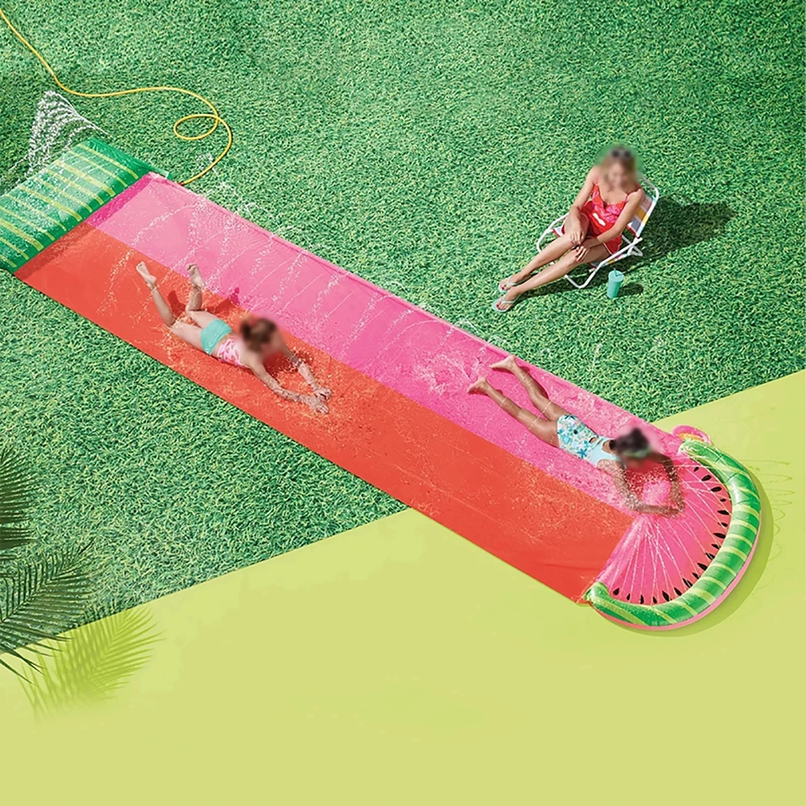 New Outdoors Kids Inflatable Spray Sprinkler Watermelon Double Lawn Water Slide Super Water Slide Ideal Summer Garden Fun