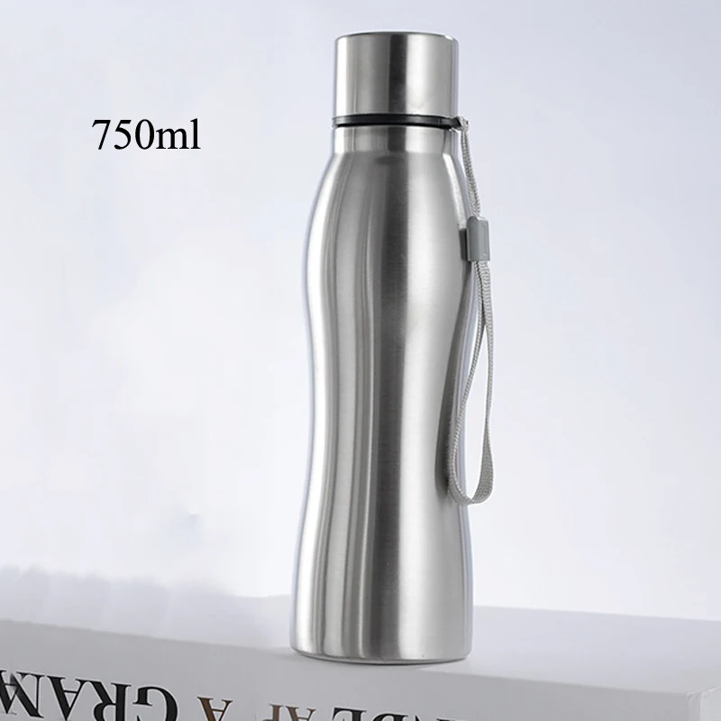 1 pcs 750 мл, бутылка для воды из нержавеющей стали, без бисфенола, спортивные бутылки для тренажерного зала, портативная, для кемпинга, велосипеда, альпинизма, кола, пивная чашка для напитков - Цвет: 1 pcs