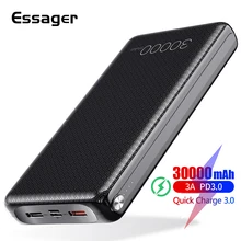 Essager, 30000 мА/ч, зарядное устройство, быстрая зарядка, 3,0 PD, USB C, 30000 мА/ч, зарядное устройство для Xiaomi Mi, iPhone, портативное Внешнее зарядное устройство