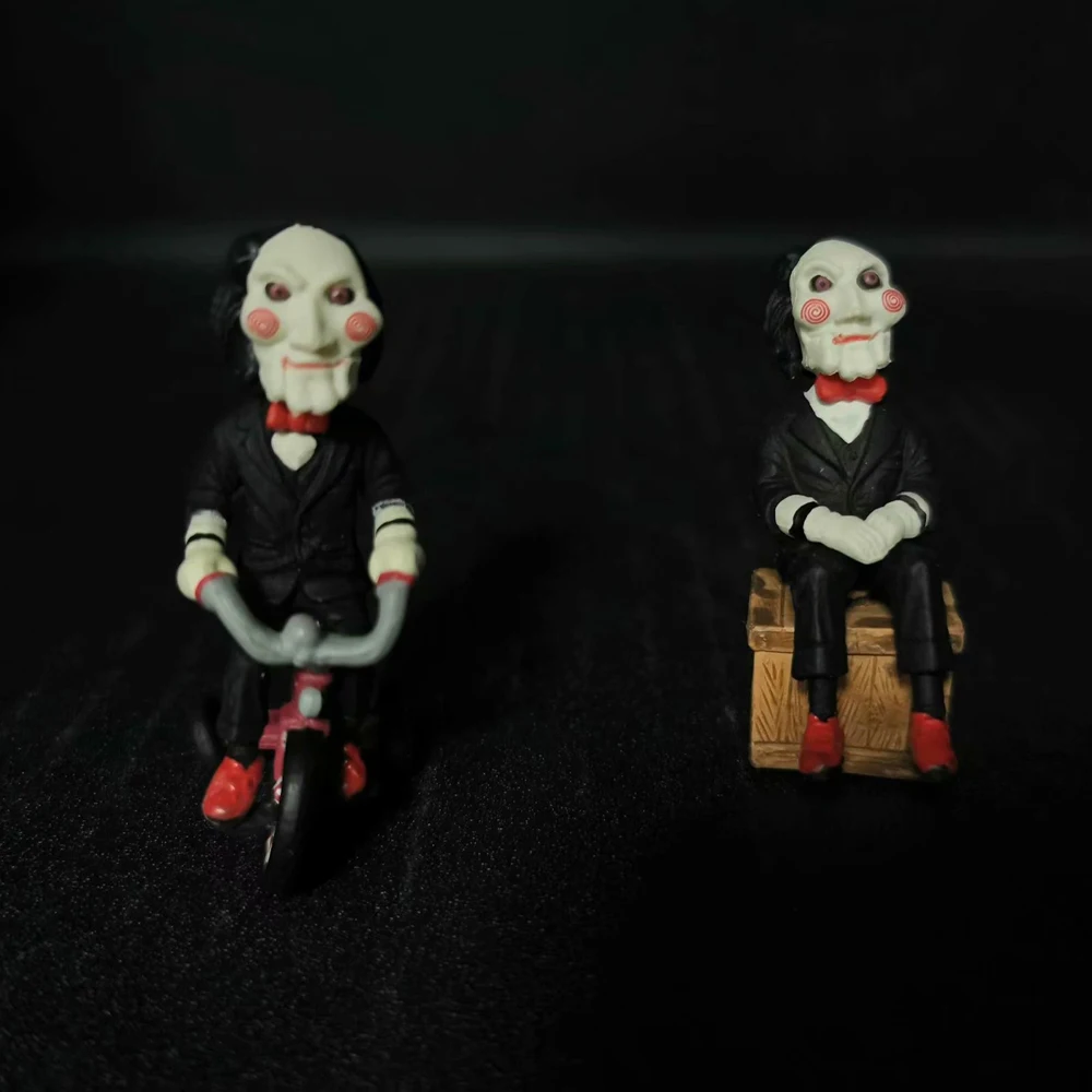 Classic Saw Billy On Bike Box Lions Gate Terror Film Phone Bag Portachiavi Figure Model Toys