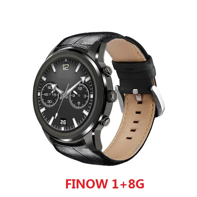 Смарт-часы LEM5Pro FINOW X5 MT6580, измеритель сердечного ритма, bluetooth, счетчик шагов, информация для телефона, сигнальная карта, 3G, Смарт-часы для iOS и Android - Цвет: Black