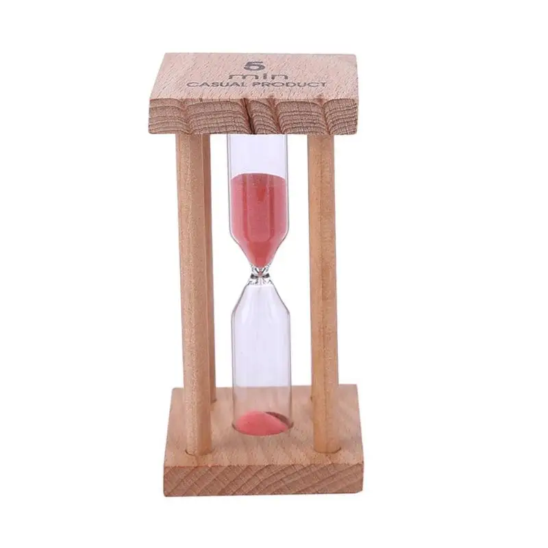 5 минут Песочные часы Таймер-часы деревянная рамка детские игрушки подарки зубные щетки песочные часы домашний декор песочный таймер - Цвет: Красный