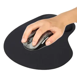 Para o conforto preto clássico quente da almofada dos ratos do rato com apoio do pulso resto do tapete do rato antiderrapante dustproof para o computador pc portátil resto