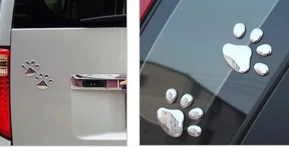 Автомобильный класный Медведь отпечатки собачьих лап 52G 3D металлический хромированный стерео бампер стикер s автомобиль для ног металлический автомобильный стикер