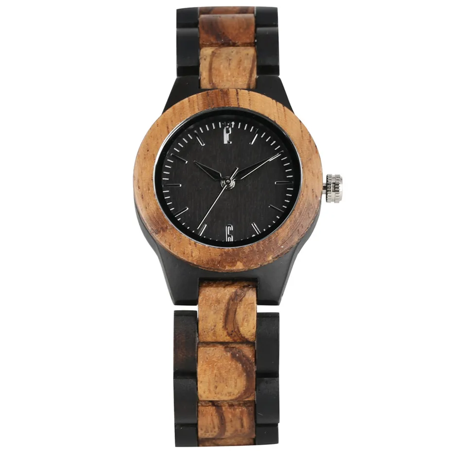

Luxury Female Pure Wooden Watch Case Quartz Wood Bangle Wrist Watches Casual Black Trendy Women's Business Clock reloj femenino