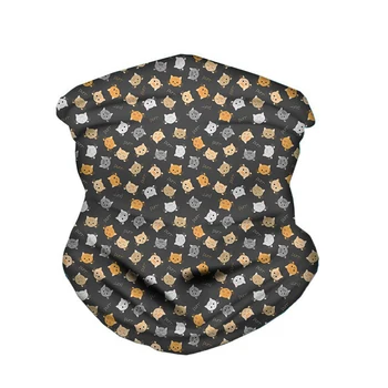 

Customized Bandana Scarf Women Cute Cartoon Animal Cat Pattern Men Outdoor Wind Dust Protection Scarves Breathable Neck Scarf