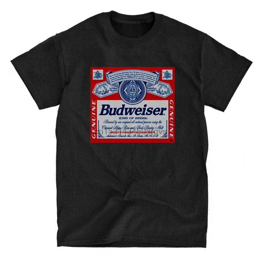 Vintage Budweiser Logo Black T Shirt|T 