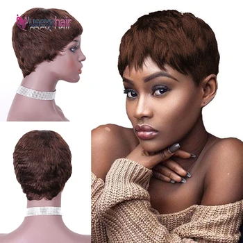

Short Pixie Cut Wig Natural Wave Brazilian Remy Human Hair Wigs For Women 150% Density Short Wigs Human Hair Full Machine Made