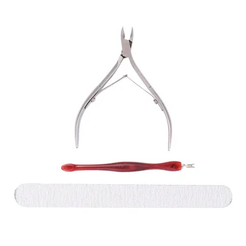 

3pcs Practical Nail Nipper Dead Skin Fork Cuticle Cutter Nail File Dead Skin Scissor for Men Adults Women