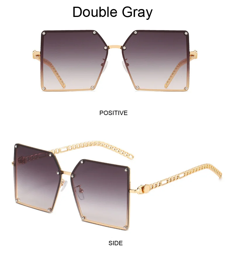 Luxury Square Sunglasses Women Brand Designer Travel Big Frame Sun Glasses Retro Fashion Gradient Lunette De Soleil Femme white sunglasses women