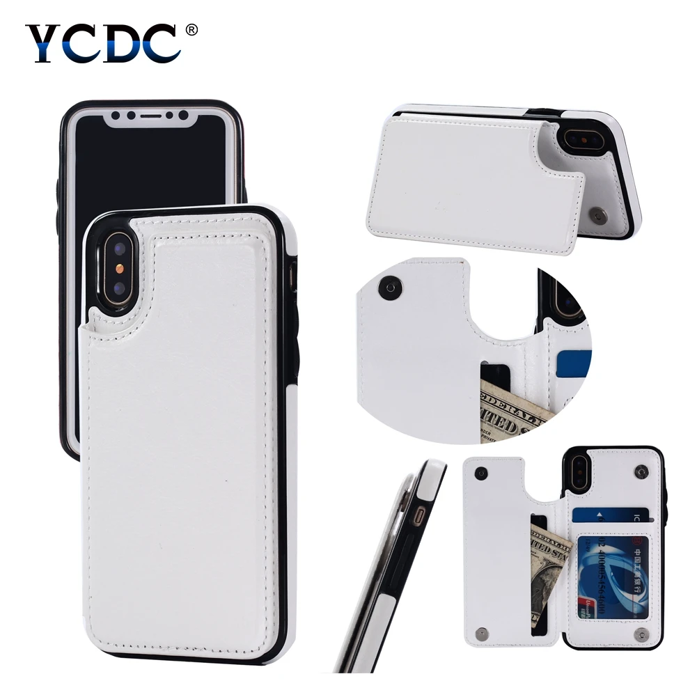 Чехол кошелек из искусственной кожи с отделением для карт откидной подставка iPhone