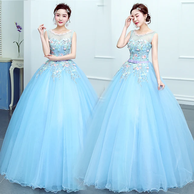 Sky Blue Party Gown For Girls