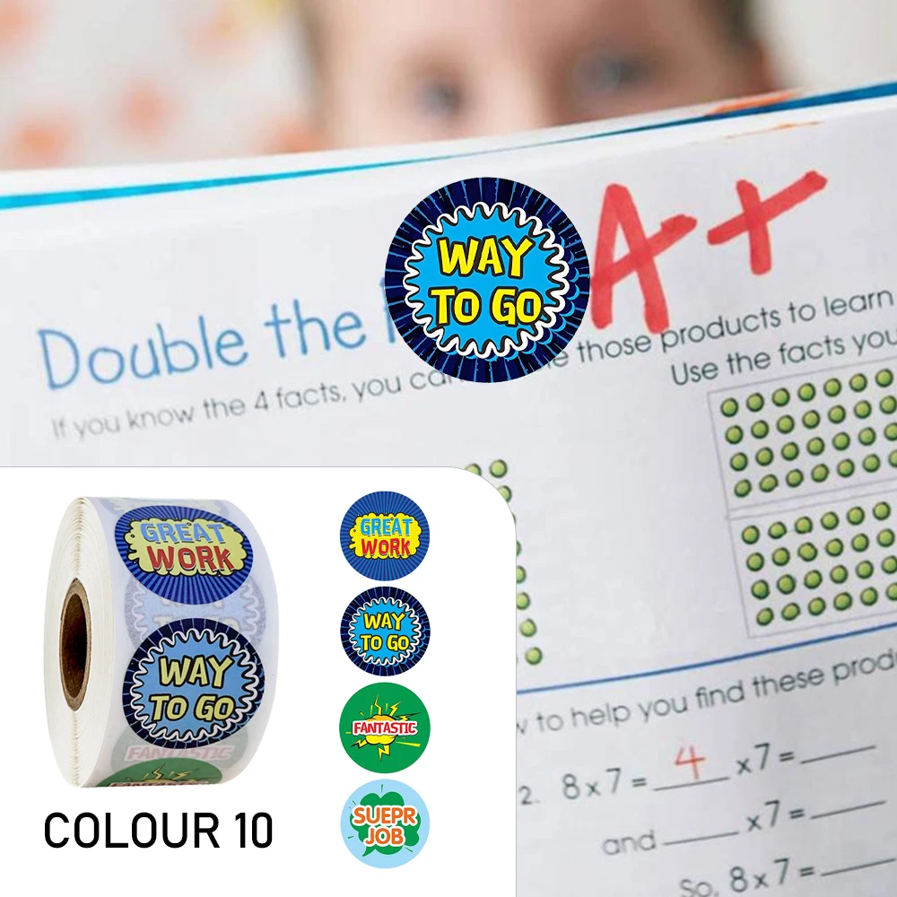 New 500pcs/Roll Super Hero Reward Designs Stickers Encouragement Scrapbooking Paper Seal Students Kids Stationery 2.5cm Sticker