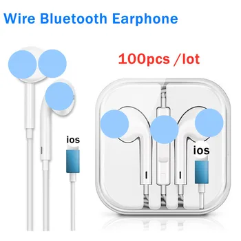 

100 pcs/lot In-Ear Stereo earbuds Wired Bluetooth Earphone with Mic For IPhone 78 Plus X XR XS Max iphone 11 Pro max