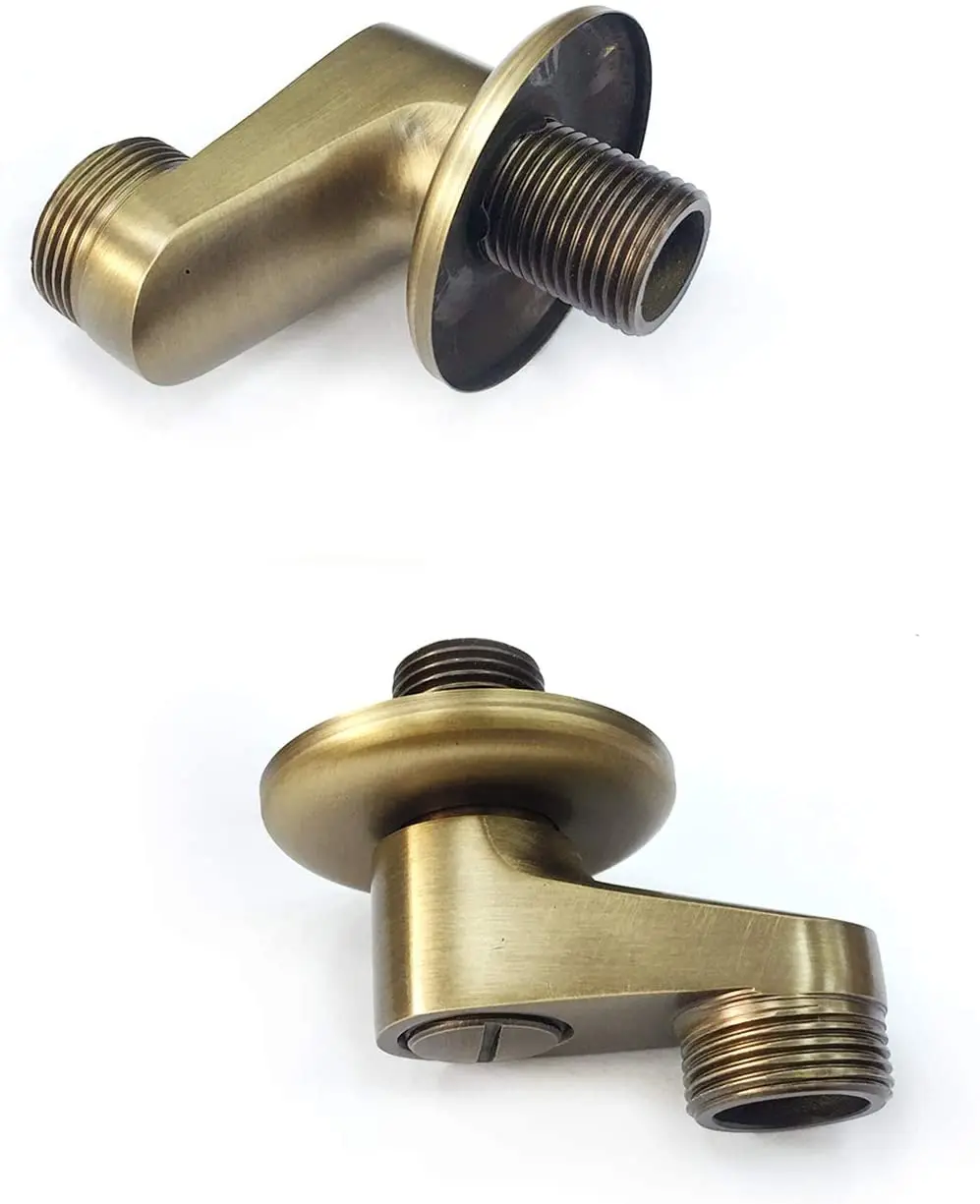 IMPEU 3-3/8 Inch Wall Mount Adapter Clawfoot Tub Bathtub Faucet Adjustable Swing Arms Eccentric Screw Antique Brass 2 Pack
