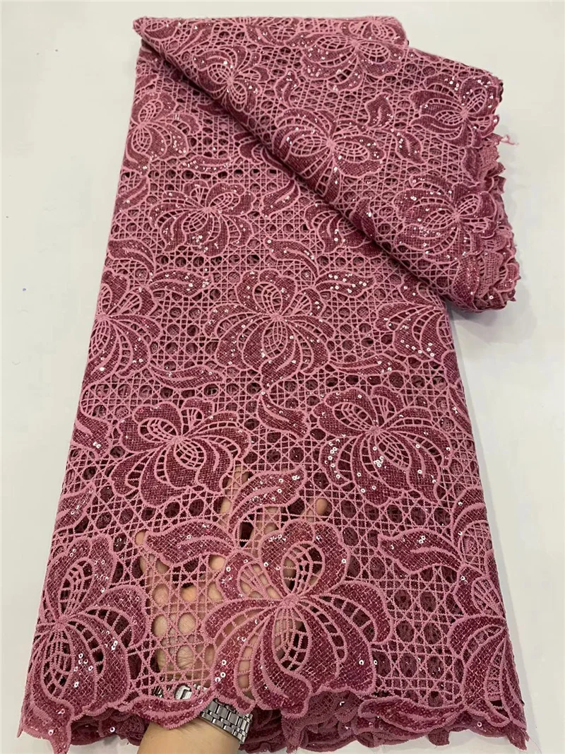 PGC White African Cord Lace Fabric 2023 High Quality Water Soluble Nigerian French Guipure Cord Lace For Wedding Sewing LY279-2 pgc african lace fabric 2021 high quality guipure cord water soluble lace material nigerian lace fabrics for wedding ya4583b 1