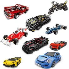 Best Offers XINGBAO Creative MOC Technic Car Series Building Blocks Toy Model Bricks Compatible Technic Sports Car Set For boy Gift