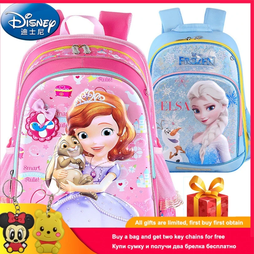 cheap Disney 2019 Frozen Princess School Bags Protect the Spine Backpack Schoolbag Kids Backpack School Bags for Girls Grade 1 3
