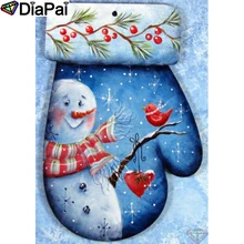 DIAPAI Алмазная картина "перчатка снеговик подарок" вышивка крестом на заказ фото алмаз, вышивка квадратными круглыми настенный Декор для дома A26754