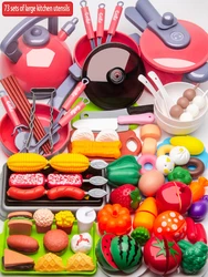 Simulation de maison de jeu de cuisine, ensemble de jouets pour bébé rouge, outil de jeu de rôle de Chef, jouets éducatifs créatifs pour enfants, 20 73 pièces 