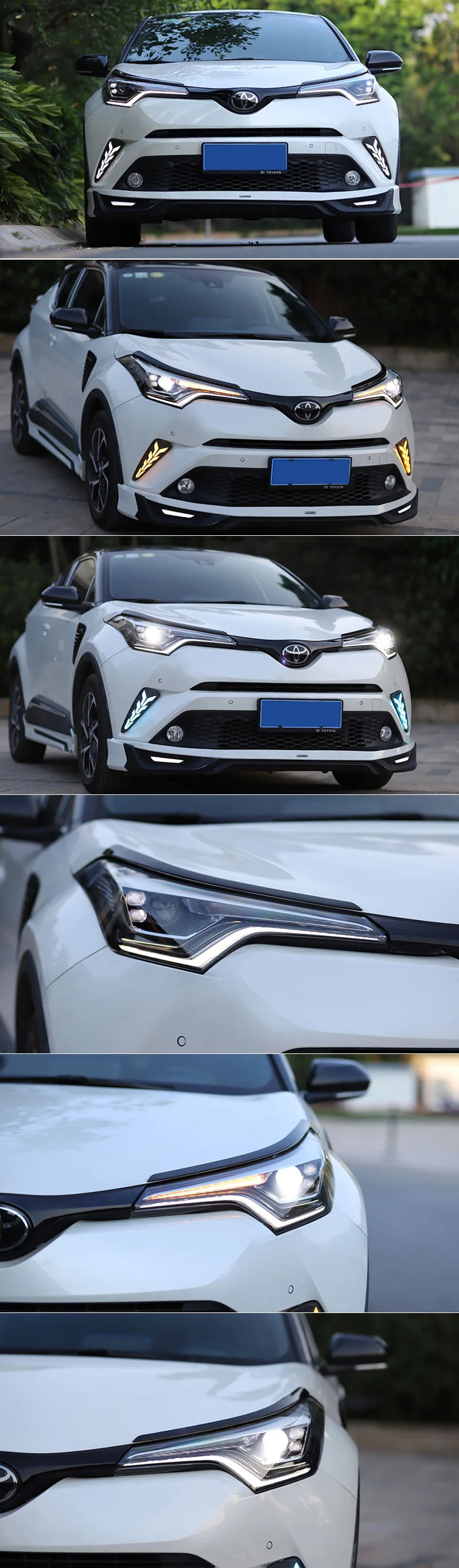 Светодиодный головной светильник в сборе для Toyota C-HR CHR светодиодный DRL динамический сигнальный светильник с линзой для автомобиля