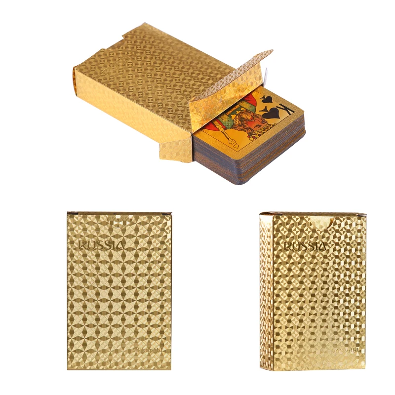 Качественный водонепроницаемый ПВХ пластиковый набор игральных карт 54 шт Россия