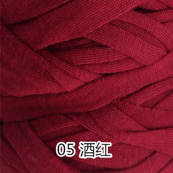 05 wine red 210 г/шт. необычная пряжа для ручного вязания, толстая нить для вязания крючком, тканевая пряжа «сделай сам», сумка, ковер, подушка, хлопковая ткань, футболка, пряжа - Цвет: 05 wine red