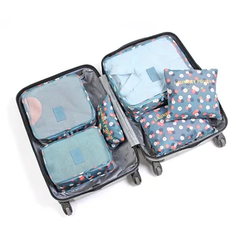 

Closet Organizer 6pcs/set Travel Storage Bag Clothes Packing Luggage Organizer Cosmetic Bag Zipper Waterproof Makeup Organizer